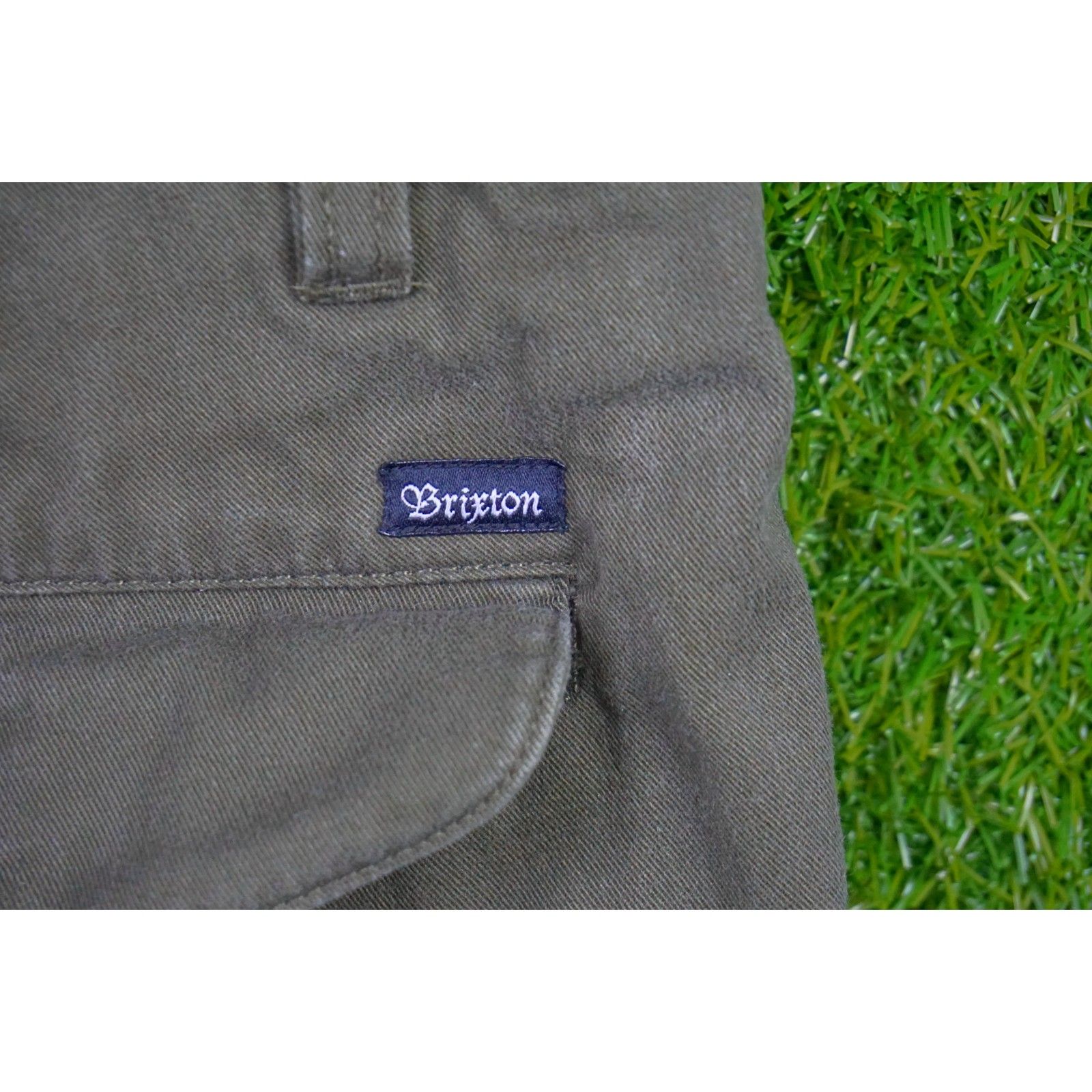 Brixton Olive Green Flat Front Shorts - Men's Size 32 — image 4 of 5